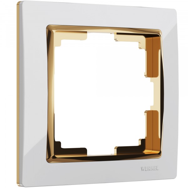 Рамка на 1 пост Werkel WL03-Frame-01-white-GD Snabb (белый/золото) - купить в Атырау