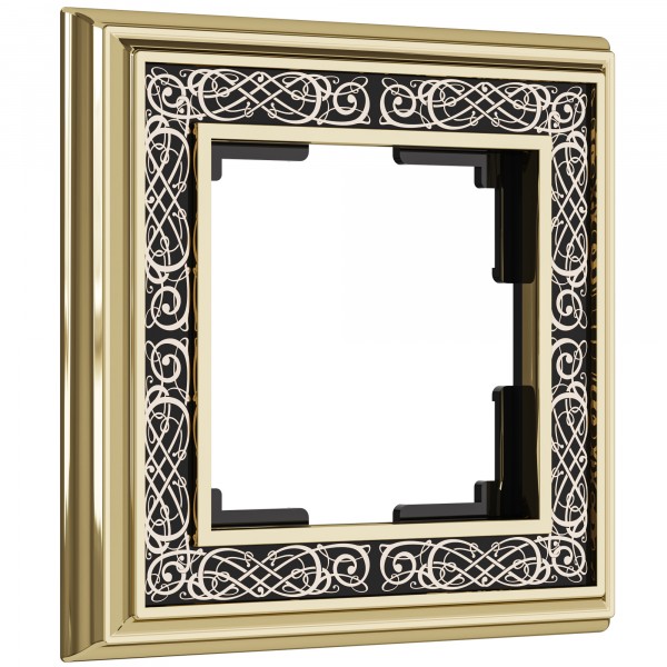Рамка на 1 пост WL77-Frame-01 Palacio Gracia (золото/черный) - купить в Атырау