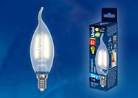 Лампа светодиодная LED-CW35-6W/E14/FR PLS02WH картон с гарантией 3 года