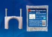 Пластиковые скобы Uniel UCC-R30 White 100 POLYBAG - купить в Атырау