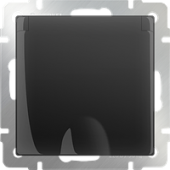 Розетка влагозащищенная с заземлением с защитной крышкой и шторками Werkel WL08-SKGSC-01-IP44 Черная матовая - купить в Атырау